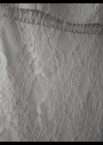 Beyaz simli taşlı abiye 38-40  beden - Görsel 5