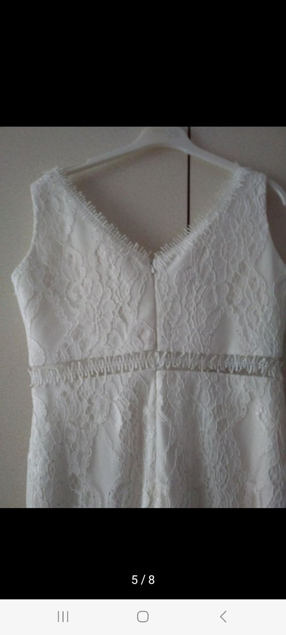 Beyaz simli taşlı abiye 38-40  beden - Görsel 4