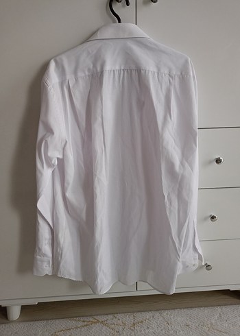 kiğılı beyaz erkek gömlek - Görsel 4