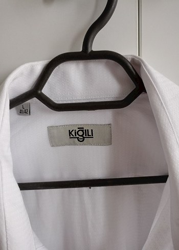 kiğılı beyaz erkek gömlek - Görsel 3