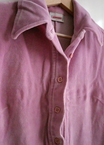 Düğmeli Mor Süet Midi Elbise - Görsel 3