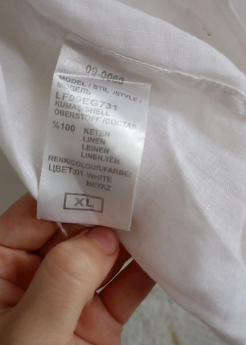 beyaz keten erkek gömlek - Görsel 3
