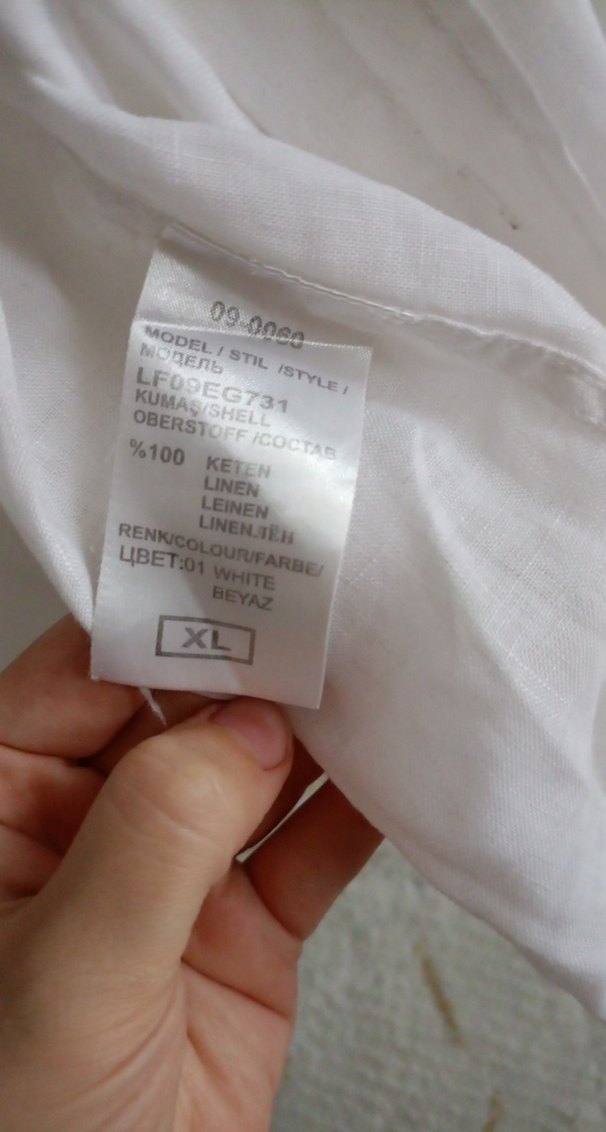 beyaz keten erkek gömlek - Görsel 3