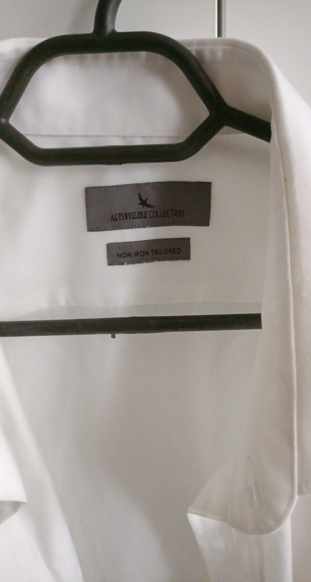 Düğmeli Beyaz Erkek Gömlek - Görsel 2