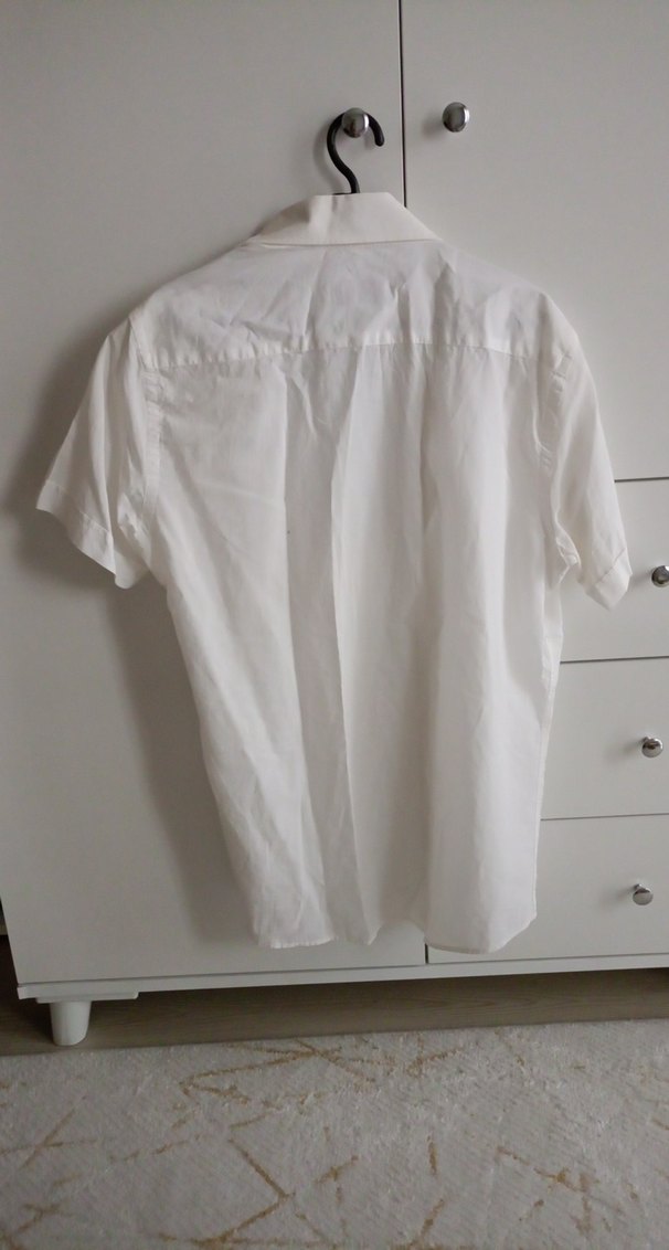 beyaz kısa kollu erkek gömlek - Görsel 3