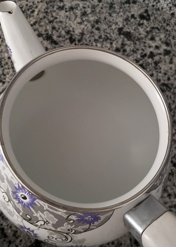  Beden mor Renk Mor Çiçek Desenli Gri Çaydanlık Seti