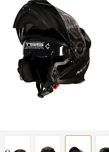 Diger Siyah Biker Motosiklet Kaskı Velcro - Görsel 2