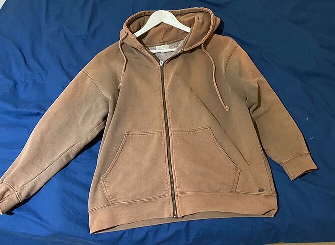 pull & bear kahverengi kapusonlu oversize