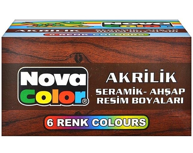 6 lı akrilik boya seti