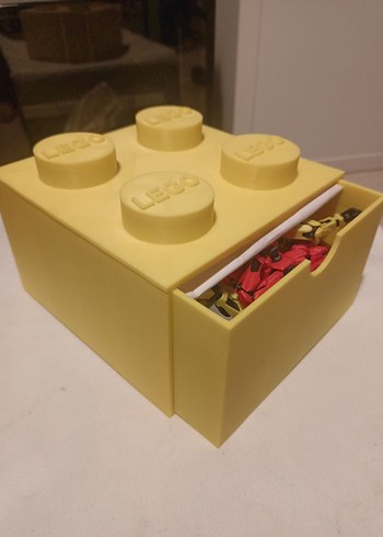 LEGO Temalı Sarı Saklama Kutusu 3D 16x16x11