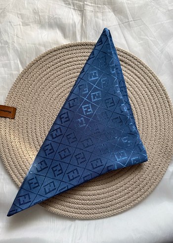 Diğer F desen parlak eşarp indigo