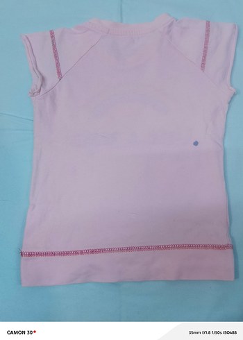 Kız Çocuk Pembe Pul İşlemeli Tişört - Görsel 2