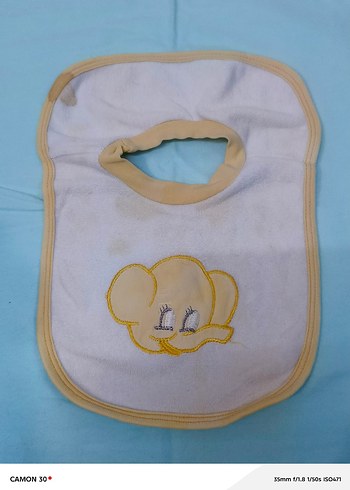 Nakışlı Beyaz Bebek Önlüğü - Görsel 2