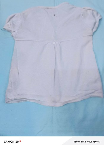 Kız Çocuk Düğmeli Beyaz Kısa Kollu yelek - Görsel 2