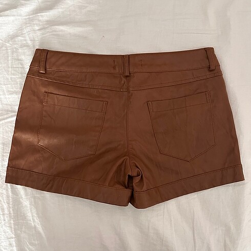 Vintage Love deri şort düşük bel mini