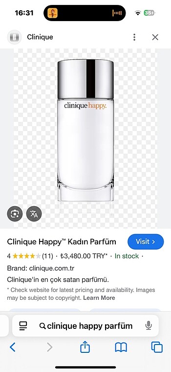 Clinique Happy Parfüm 100mL