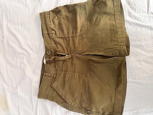 Vintage Love düşük bel haki kargo şort