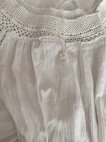 American Vintage beyaz keten elbise