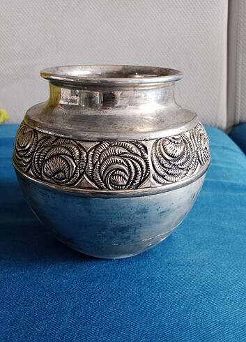 Diğer Alman gümüş kaplama kabartmalı Antika vazo