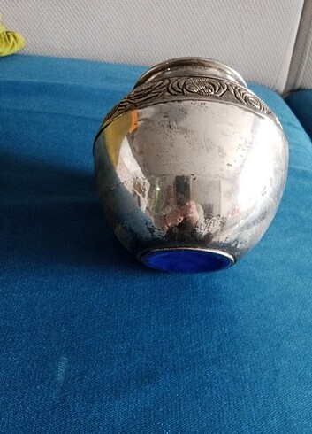  Beden Alman gümüş kaplama kabartmalı Antika vazo