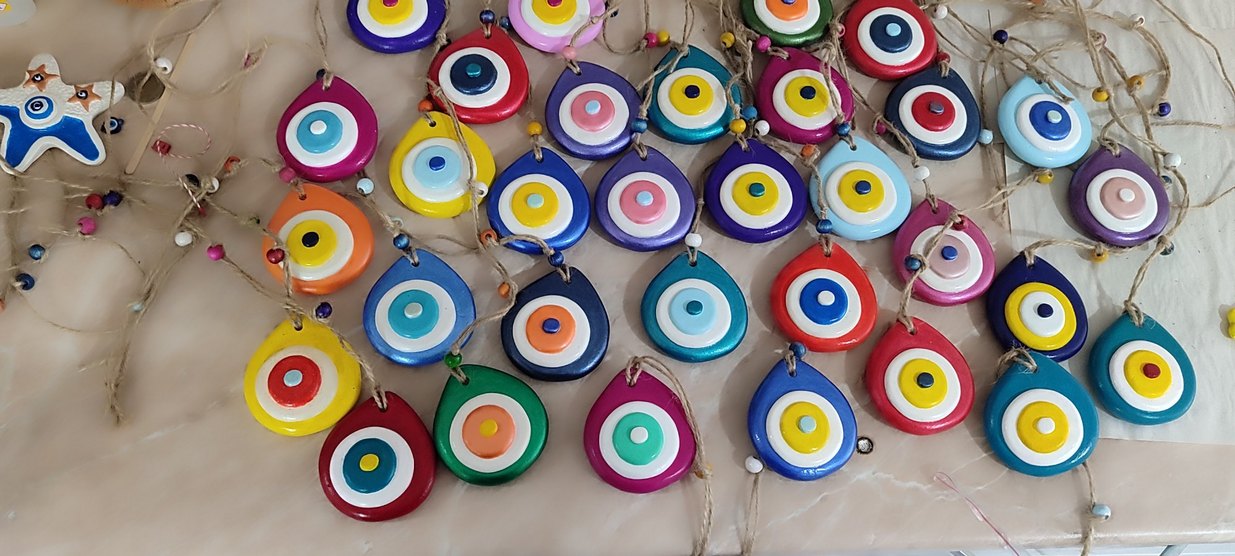 Renkli Nazar Boncuğu El Yapımı Süsler - Görsel 3