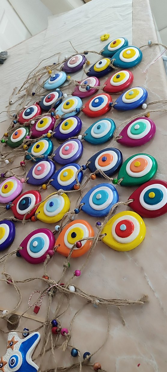 Renkli Nazar Boncuğu El Yapımı Süsler - Görsel 5