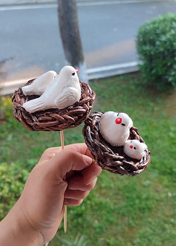 Beyaz Kuşlu Renkli Dekoratif Biblo - Görsel 4