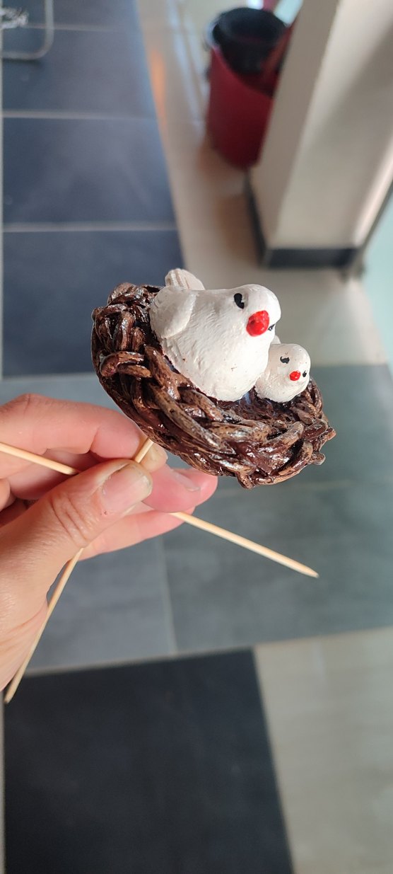 Beyaz Kuşlu Renkli Dekoratif Biblo - Görsel 2