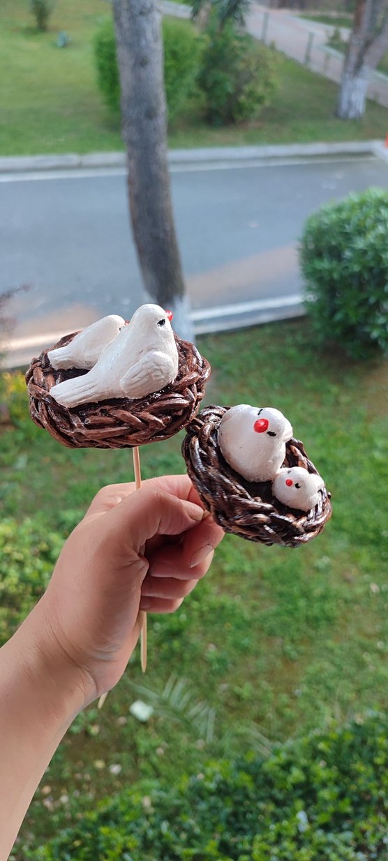 Beyaz Kuşlu Renkli Dekoratif Biblo - Görsel 4