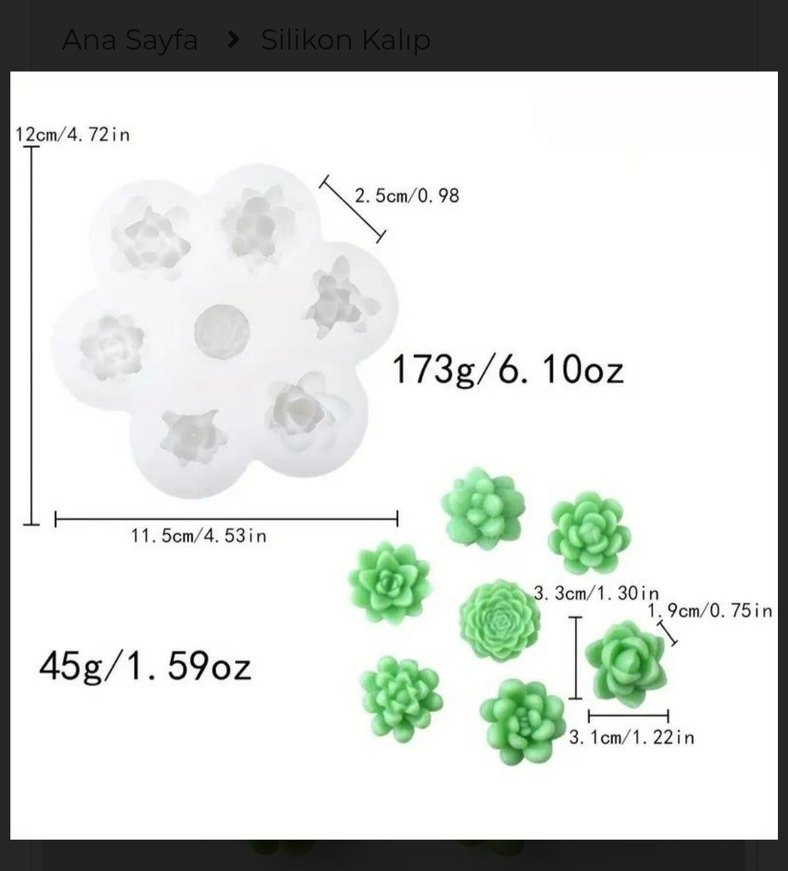 sukulent silikon kalıp - Görsel 2