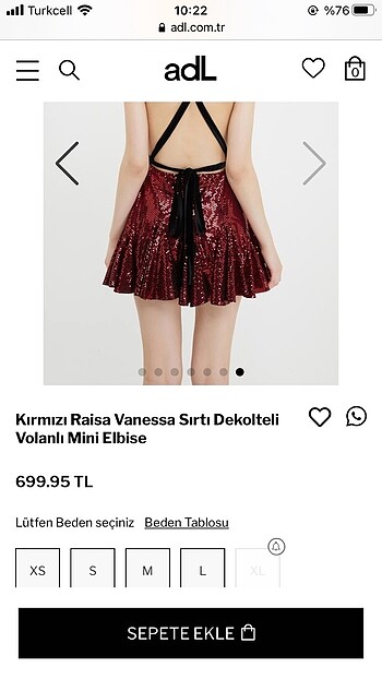 xs Beden kırmızı Renk Raisa Vanessa Sırt Dekolteli Volanlı Mini Elbise