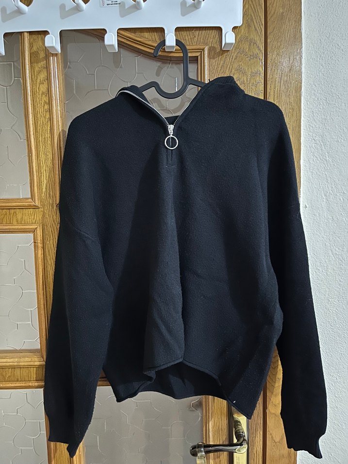 Stradivarius Fermuarlı Triko Kazak - Görsel 2