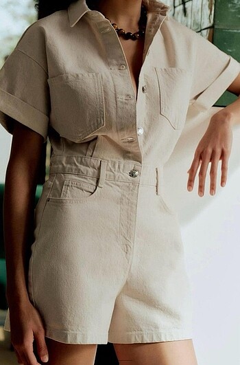 zara denim şort tulum