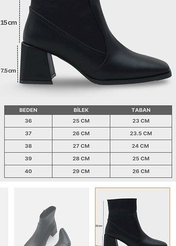 Siyah Tokalı Topuklu Kadın Bot - Görsel 3
