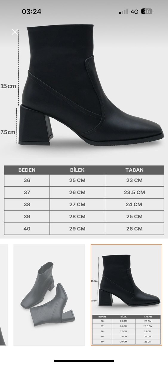 Siyah Tokalı Topuklu Kadın Bot - Görsel 3