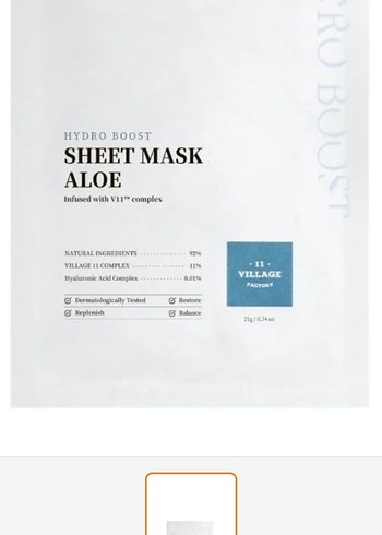village 11 factory Aloe Hydroboost Yaprak Maske