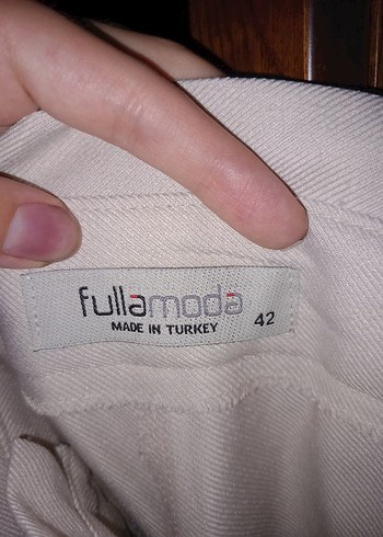xl Beden beyaz Renk Kadın Gri Kemerli Kumaş Pantolon