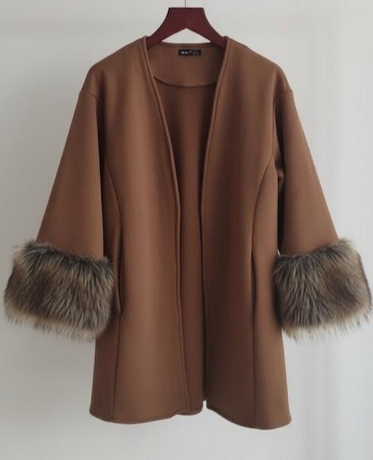 taba kolları tüylü kadın Kaban - Görsel 3