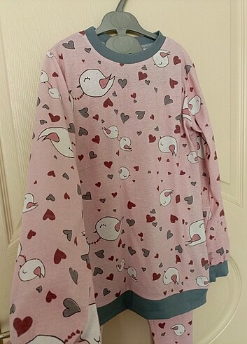 8 Yaş Beden çeşitli Renk Pamuklu penye pijama takımı