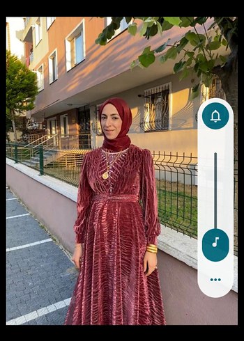 Bordo Uzun Kollu Bohem Salaş Abiye Elbise