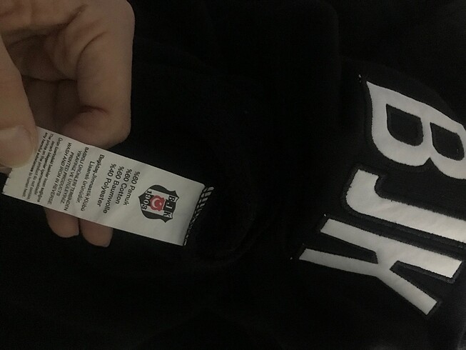 l Beden siyah Renk Beşiktaş Polarlı kapüşonlu sweatshirt
