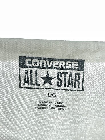 l Beden beyaz Renk Converse T-shirt %70 İndirimli.