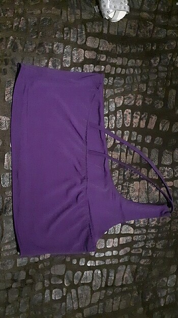 m Beden mor Renk Kadın Crop mini üst bluz tsirt