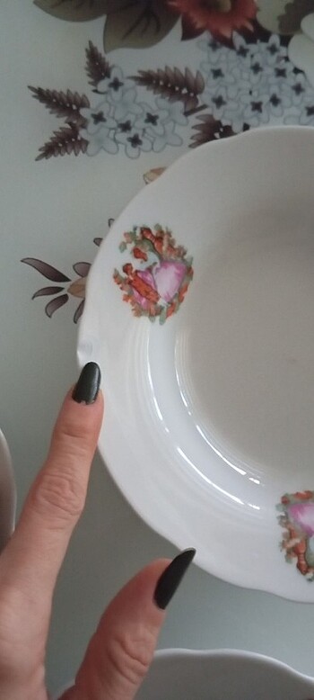 Antika vintage yemek tabağı 6 adet frogonard desenli