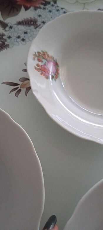 American Vintage Antika vintage yemek tabağı 6 adet frogonard desenli
