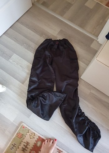 Siyah saten Kadın Pantolon