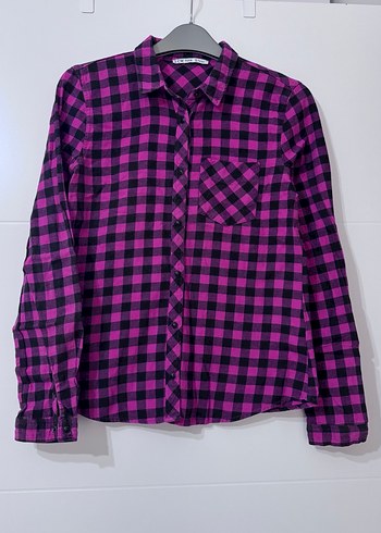 Kareli Uzun Kollu Düğmeli Kız çocuk Gömlek - Görsel 8