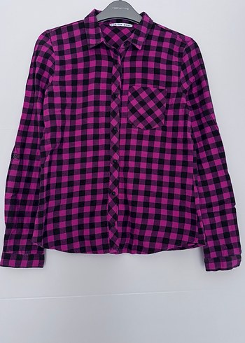 Kareli Uzun Kollu Düğmeli Kız çocuk Gömlek - Görsel 2