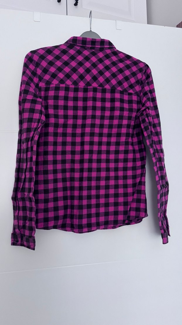 Kareli Uzun Kollu Düğmeli Kız çocuk Gömlek - Görsel 3