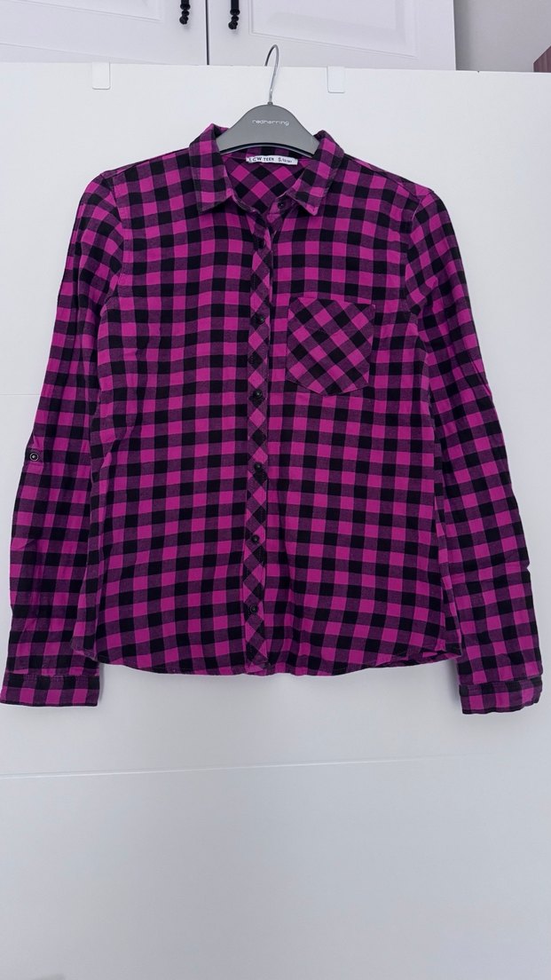 Kareli Uzun Kollu Düğmeli Kız çocuk Gömlek - Görsel 2